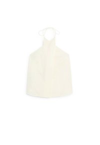STRIPED HALTER NECK - Top - beige