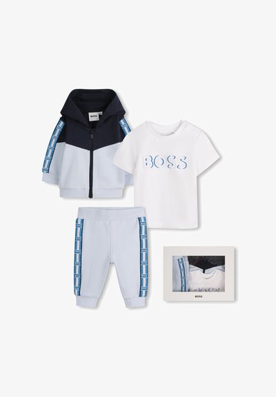 BABY TROUSERS CARDIGAN GIFT BOX UNISEX SET - Cadeau de naissance - ciel