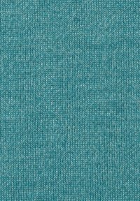 Knitted fabric in a solid teal color, featuring a smooth texture with subtle variations in yarn thickness throughout the surface.