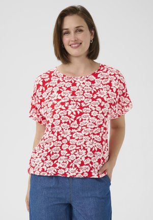 KABEATHE STANLEY - Blus - true red chalk flower print