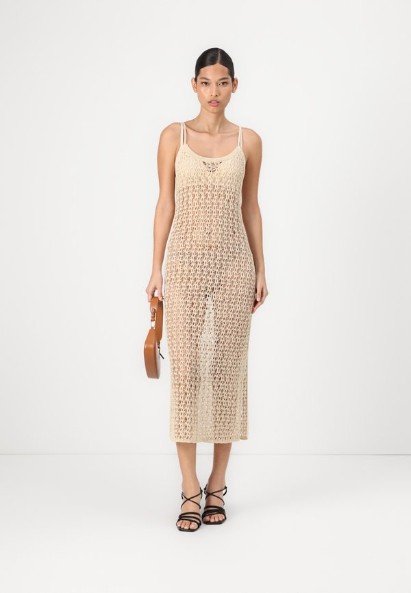 CLAUDINE KNITTED SLIP BEACH MAXI DRESS - Day dress - sand4