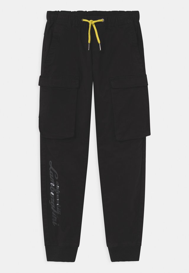 LOGOSCRIPT SPORTY - Pantalon cargo - black pegaso