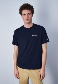 Champion ICONS CREWNECK SMALL LOGO - Camiseta básica - dark blue