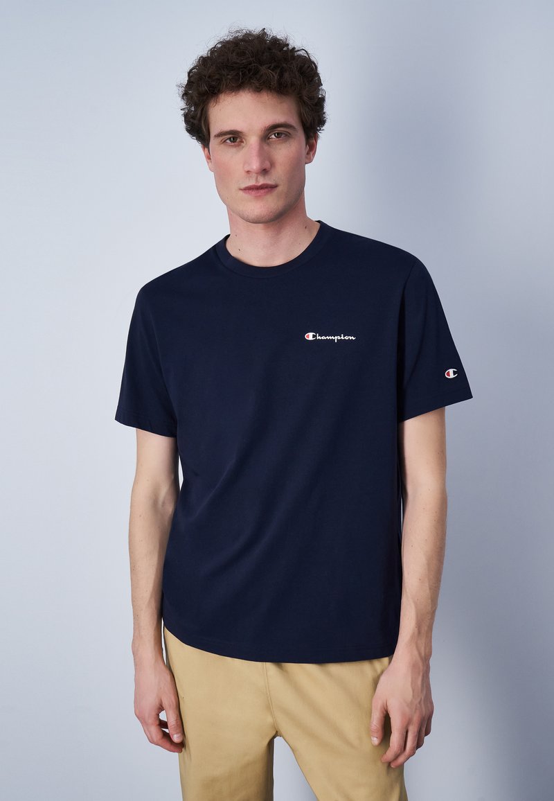 Champion ICONS CREWNECK SMALL LOGO - Camiseta básica - dark blue