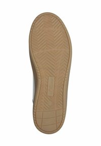 Suola in gomma con un motivo a spina di pesce, di colore beige, con dettagli del logo. Leggera curvatura nel tallone con superficie testurizzata per una migliore aderenza.