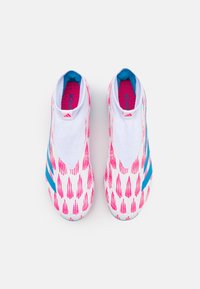 adidas Performance PREDATOR LEAGUE LACELESS FG - Scarpe da calcio per terreni duri - footwear white/solar blue/solar pink
