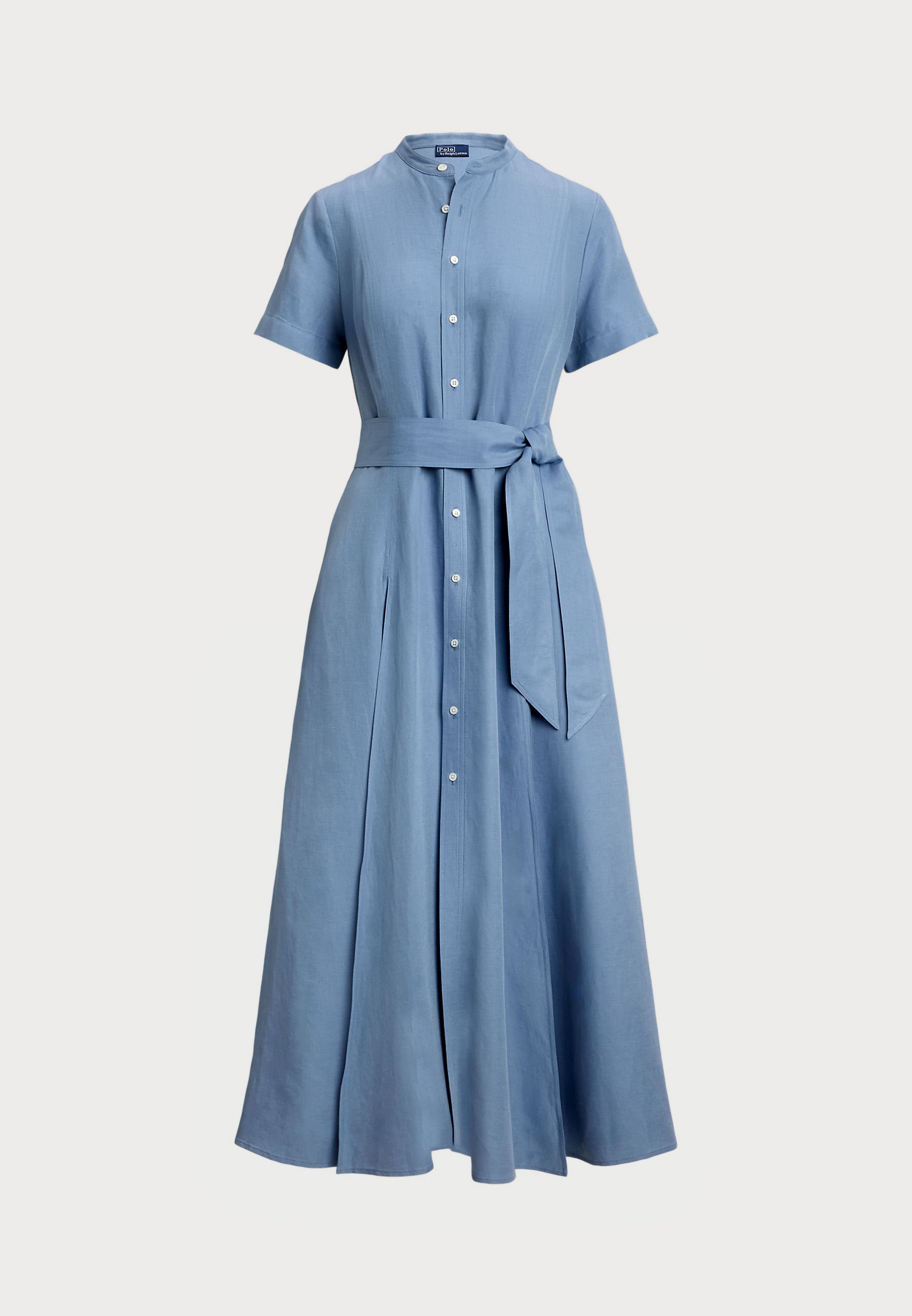 polo ralph lauren silk-blend a-line midi dress BELTED SILK BLEND A LINE - Day dress inspired by traditional Fair
