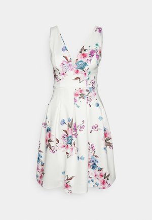 ELOISE V NECK SKATER DRESS - Trikoomekko - white