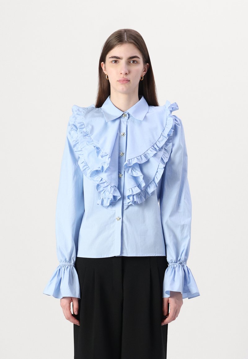 Sister Jane GRACE RUFFLE BLOUSE - Blusa com botões - blue