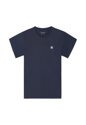 Silbon, CAMISETA LISA MINILOGO PARCHE AZUL MARINO - Camiseta básica - azul marino