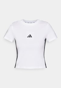 ESSENTIALS STRIPES SLIM  - Print T-shirt - white/black
