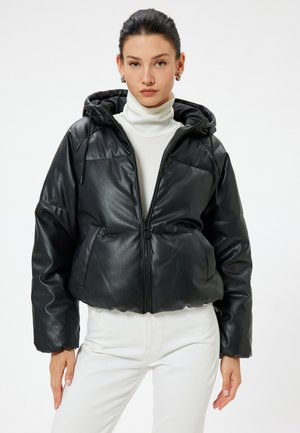 PUFFER  - Jacka i konstläder - black