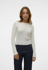 Aware VMSHELBY O-NECK SHORT - Ilgarankovis viršutinės dalies drabužis - snow white