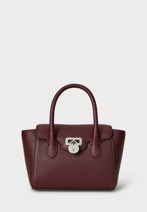 Lauren Ralph Lauren PEBBLED LEATHER SMALL TANNER SATCHEL - Rankinė - dark garnet