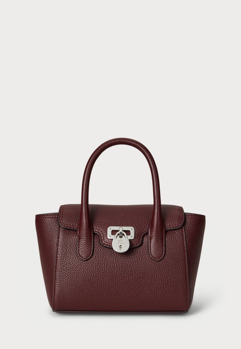 Lauren Ralph Lauren PEBBLED LEATHER SMALL TANNER SATCHEL - Mala de mão - dark garnet