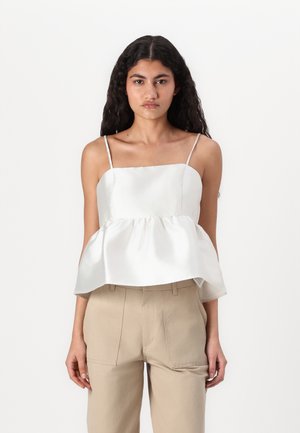 SHINY PEPLUM - Topper - off white