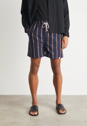 Les Deux LAWSON STRIPE - Shorts - dark navy/light camel
