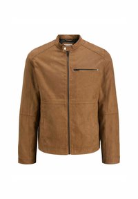 JJEDYLAN - Dirbtinės odos striukė - cognac