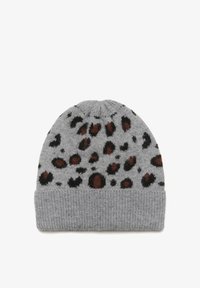 Geselecteerd, grey mel animal knit pattern