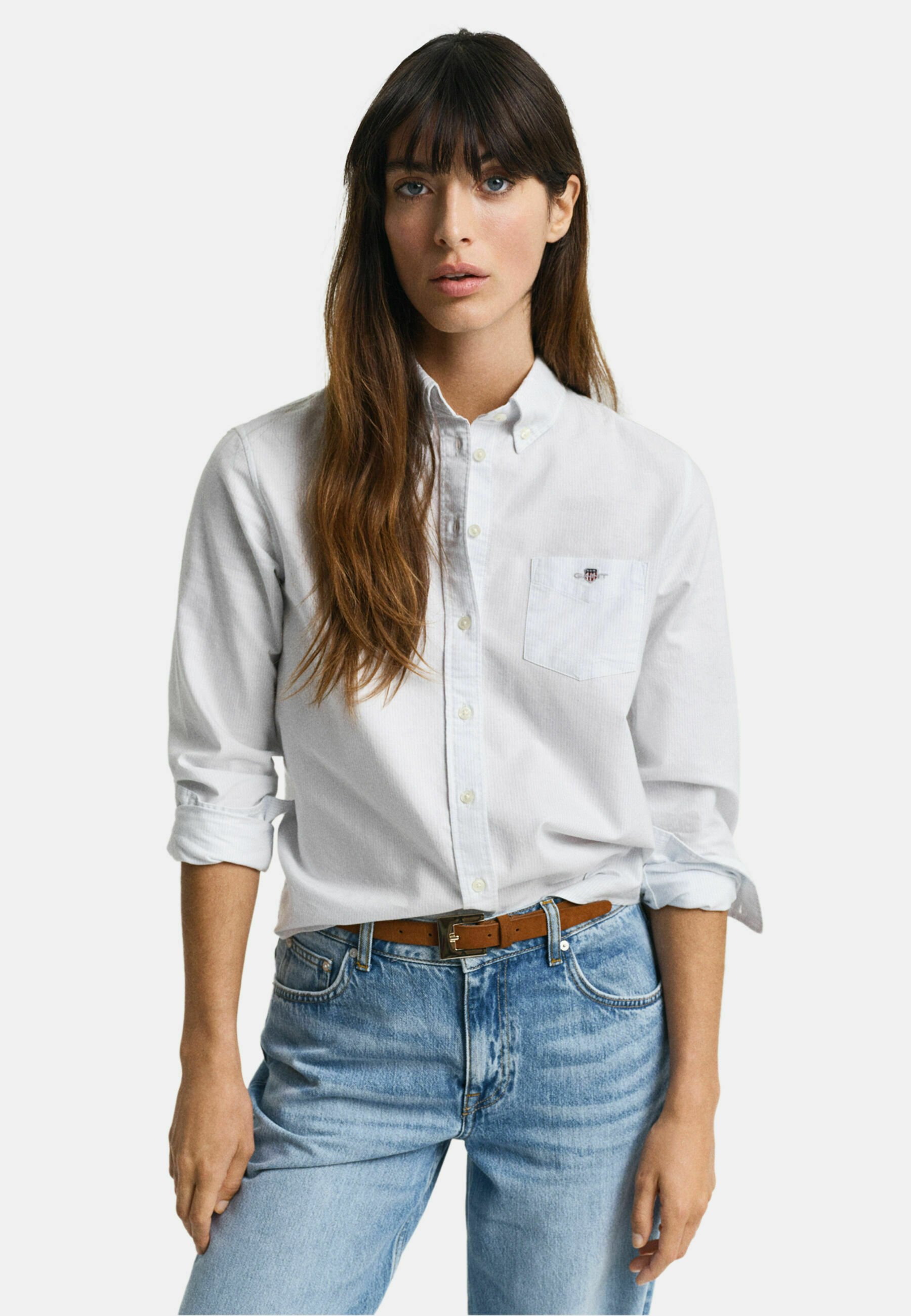 Chemise Oxford Slim Stretch GANT Femme - Coupe Ajustée Classique Coton Élasthanne