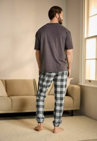 Next REGULAR FIT - COSY BRUSHED SET - Pizsama szett - check grey