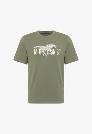 Mustang, T-shirt con stampa - grün
