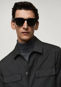Mango Vapaa-ajan kauluspaita - mottled dark grey