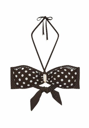 Reiss REGULAR FIT - JANINA POLKA-DOT PRINT BANDEAU BIKINI TOP  . - Bikinio viršutinė dalis - chocolate brown ivory