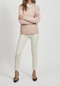 VILA Stickad tröja - mottled light pink