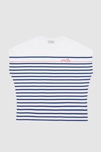 Potiskana majica - white/navy