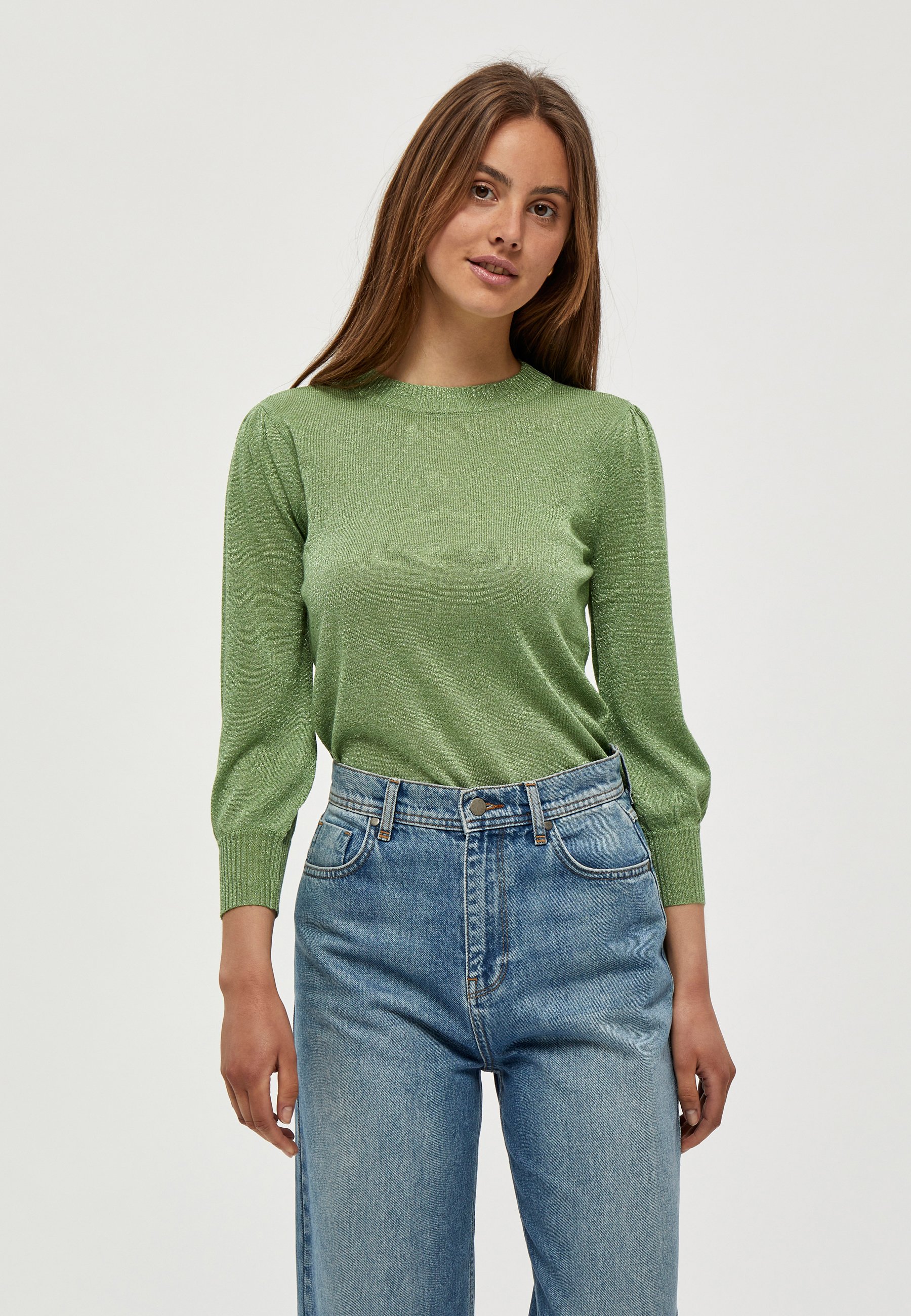 green lurex jumper