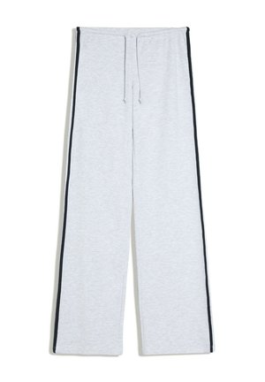 Bershka, PLUSH WITH CONTRAST SIDE STRIPE - TROUSERS - Pantalon de survêtement - dark grey