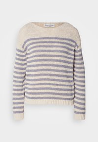 LONGSLEEVE BOAT NECK - Strickpullover - natural/blue