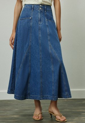 Next, TALL FIT - DENIM MAXI SKIRT - A-Linien-Rock - mid blue