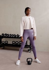 adidas Performance POWER COVER UP - Top dugih rukava - putty mauve/black