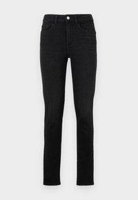 Svart denim skinny jeans med en tettsittende design, fem-lommers stil og en klassisk knappelukking i midjen. Utsøkt overflate.