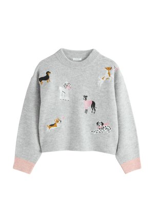 Next, REGULAR FIT - KNITTED JUMPER - Strickpullover - grey dog embroidered