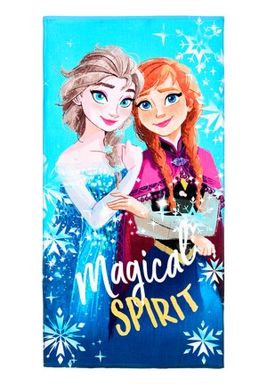 Two animated girls with braided hair in winter-themed dresses embrace, surrounded by snowflakes and the words "Magical Spirit" on a blue background.