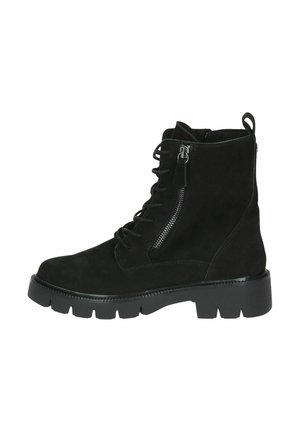 Caprice Botines con plataforma - black nubuc