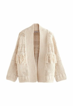 SOFT TOUCH FRINGE - Adīta jaka - white ecru