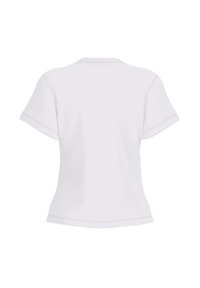 Wit T-shirt met korte mouwen, voorzien van een ronde halslijn en een zachte stoffen textuur. Eenvoudig ontwerp zonder zichtbare patronen of accenten.