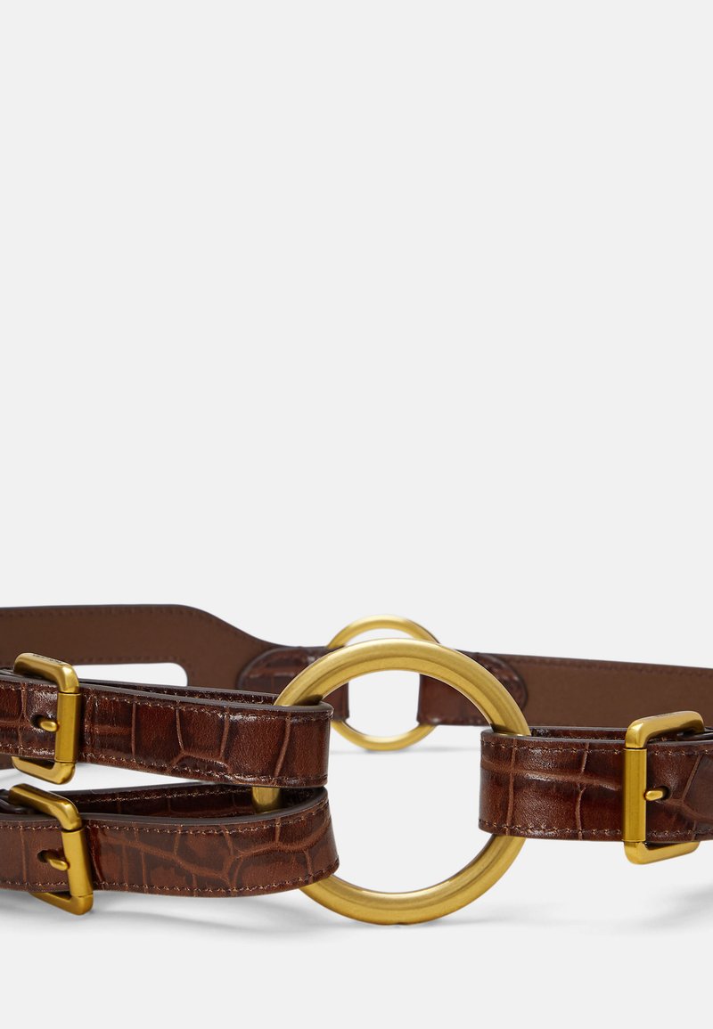Ralph Lauren Collection Tri-Strap Silver-Tone O-Ring Dark Brown Leather Belt Ralph Lauren Collection Tri Strap O-Ring Belt - Bergdorf Goodman main image 3