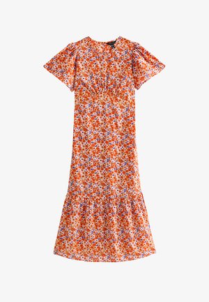 New Look, FLORAL PRINT SHORT SLEEVE MIDI - Day dress - orange