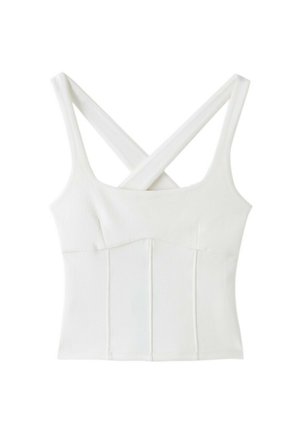 Stradivarius, FITTED TOP WITH VISIBLE SEAMS AND WIDE STRAPS - Débardeur - beige