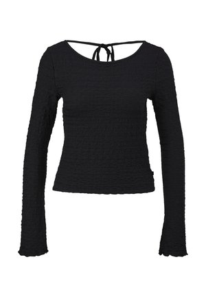 QS À MANCHES LONGUES EN TROMPETTE - Bluse - schwarz