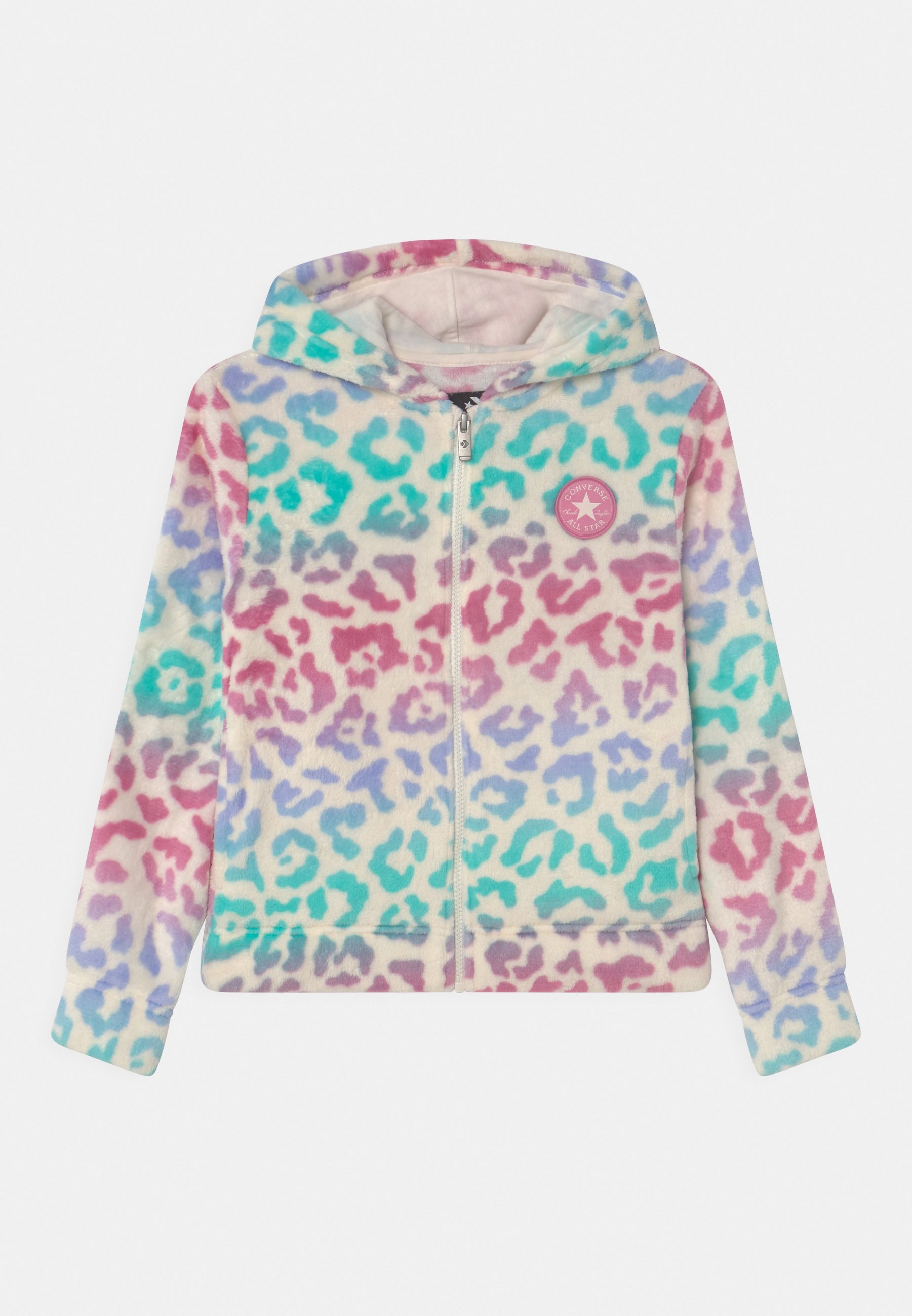 pink fuzzy zip up jacket