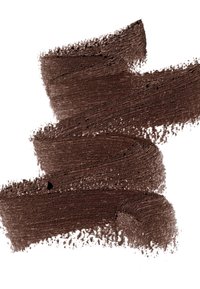Crème cosmétique brune appliquée en coups de pinceau, mettant en valeur une texture lisse et mate avec des nuances plus foncées et plus claires pour ajouter de la profondeur.