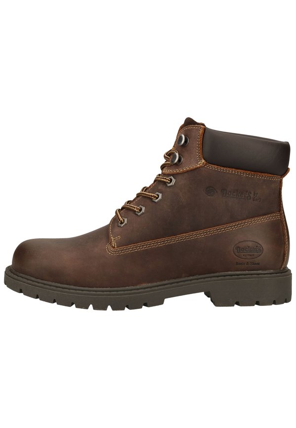 Schnürstiefelette - schoko