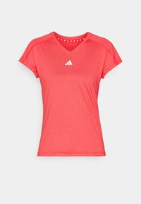 TRAIN ESSENTIALS MINIMAL BRANDING V NECK - Sports T-shirt - pure ruby/white