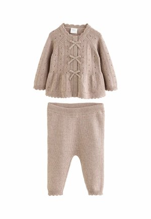 Next, REGULAR FIT - FRILL KNITTED BOW BABY CARDIGAN & LEGGINGS SET 2 PIECE - Cardigan - chocolate brown